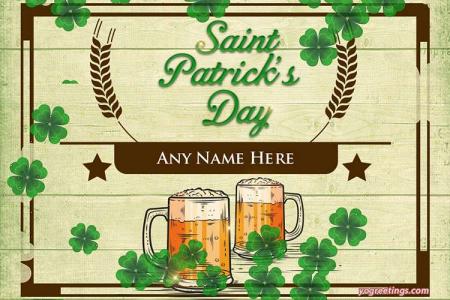 Creative St. Patrick's Day Cards With Name Edit