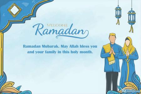 Create Ramadan Mubarak Card With Muslim Character