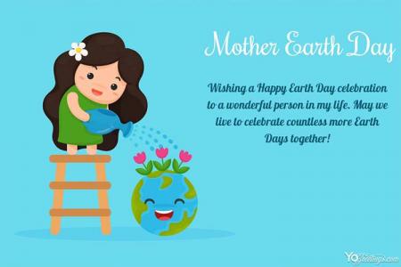 Cute Cartoon Mother Earth Day Card Online