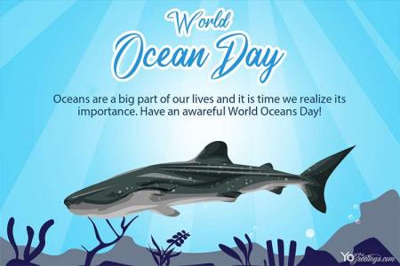Whale Shark World Ocean Day Greeting Cards