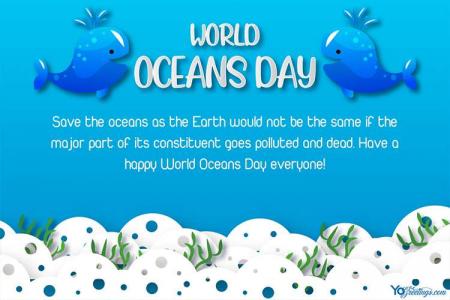 Free World Ocean Day Cards Online Editing