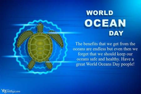 Create World Ocean Day Greeting Cards With Turtles