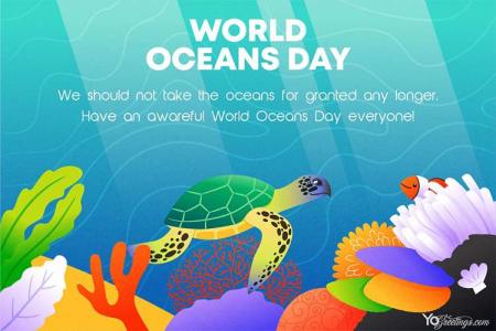 Hand Drawn World Oceans Day Cards