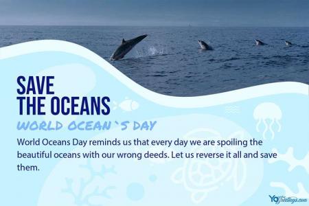 Customize Your Own World Ocean Day Greeting Card For Free