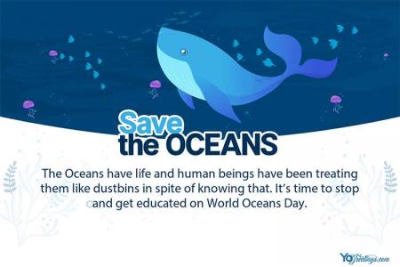 Template For Custom Latest World Ocean Day Cards Online