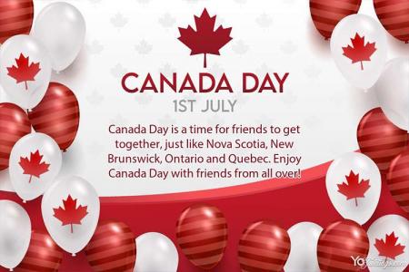 Let's Celebrate Happy Canada Independence Day Card Online