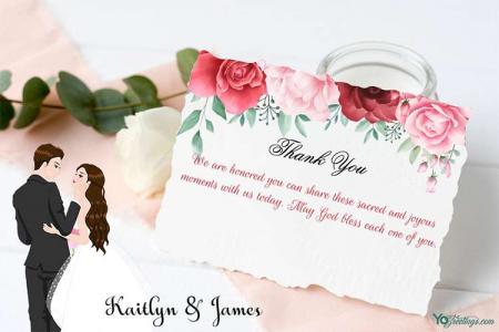 Lovely Wedding Thank You Cards & eCards Maker Online