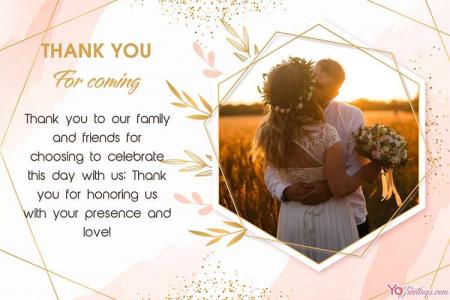 Free Wedding Thank You Cards With Photos And Wishes
