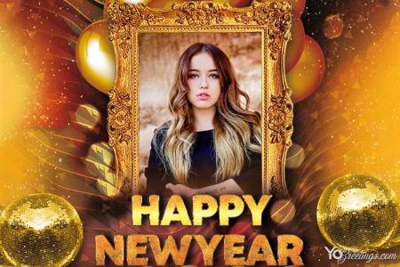 Luxury Golden New Year 2022 Photo Frame Online