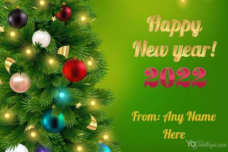 Happy New Year 2022 Greeting Card With Name Generator