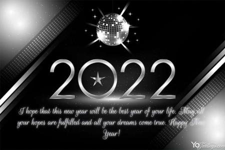 Silver Happy New Year 2022 Cards With Your Wishes
