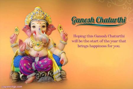 Happy Ganesh Chaturthi Greeting Card Design