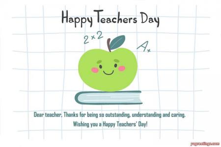 Cute Cartoon Hand Draw Card for Teachers Day