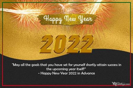 Luxury Gold Happy New Year 2022 Greeting Cards