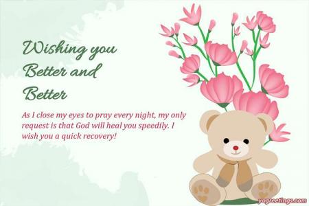 Free Get Well Soon Greeting Card Template With Lovely Bear