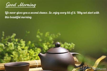 Make a Good Morning Image With a Fresh Green Tea Pot