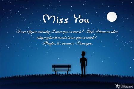 Free Download I Miss You Card for Girlfriend And Wife