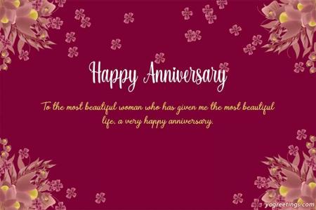 Personalize Wedding Anniversary Flower Cards With Wishes