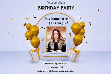 Digital Happy Birthday Invitation Card Template