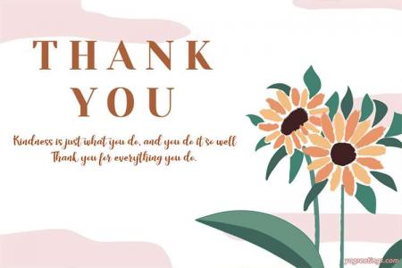 Beautiful Thank You Card Template With Sunflowers