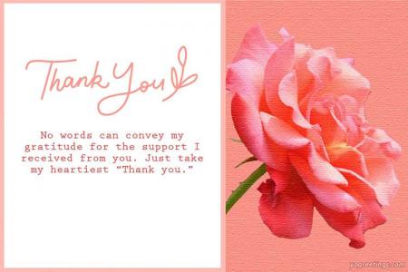 Best Rose Thank You Card With Wishes