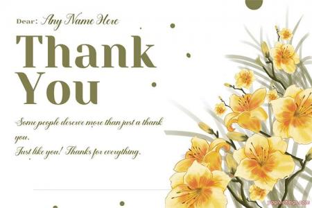 Yellow Flower Thank You Card Images Download