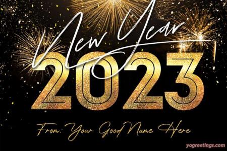 New Year's Eve 2023 Card With My Name Edit Free Download