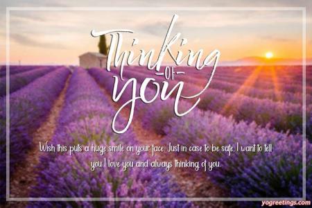Thinking of You Wishes Card With Lavender