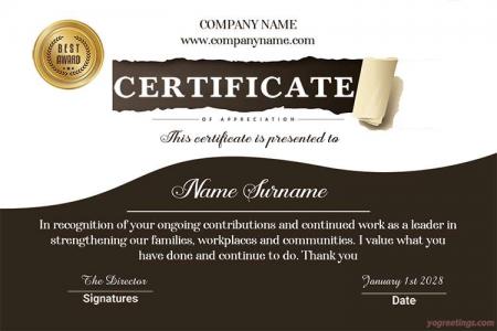 Make Certificate of Appreciation Card Images Download