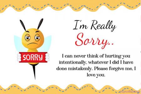 Bee Feeling Sorry Cards Maker Online