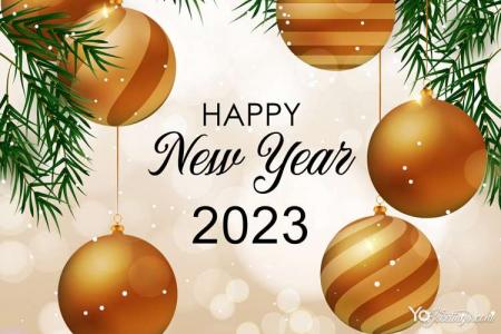 Happy New Year 2023 Wishes Card With Name Editor