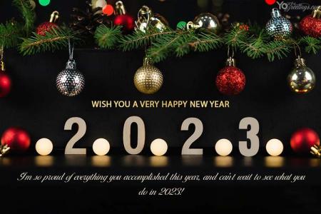Write Wishes On Happy New Year Greeting Card 2023