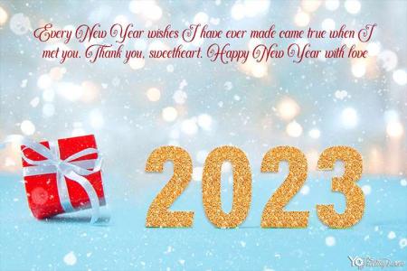 Glitter And Gold Number 2023 New Year Card Free Download
