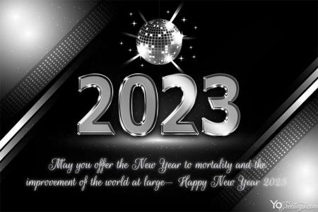 Silver Happy New Year 2023 Cards With Your Wishes