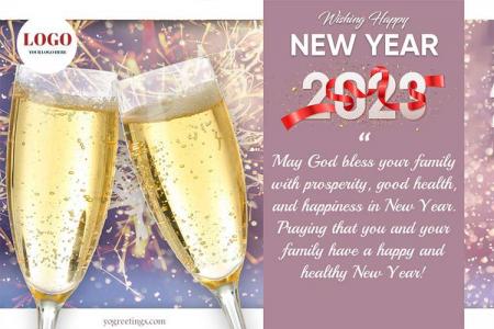 Corporate Happy New Year Wishes 2023 With Champagne