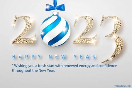 Realistic Happy New Year 2023 Wishes Images With Xmas Ball