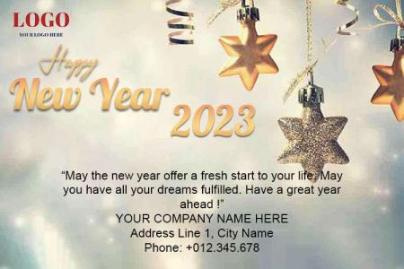 Sparkling 2023 New Year Greeting Card for Company