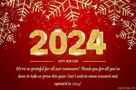 Glitter Gold 2024 Happy New Year Wishes Images