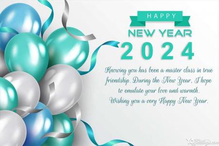 Customize Our  Balloons Happy New Year 2024 Card Images