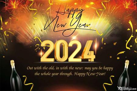 Happy New Year 2024 Celebration Card Download