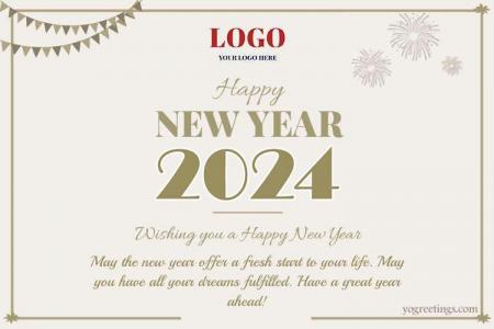 Upload Logo on Happy New Year Cards for Business Clients 2024