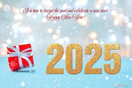 Glitter And Gold Number 2025 New Year Card Free Download