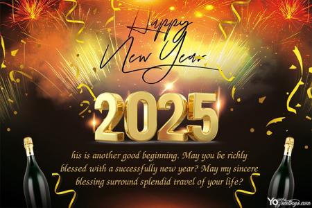 Happy New Year 2025 Celebration Card Download