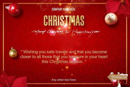 Merry Christmas and Happy New Year Wishes With Name Company