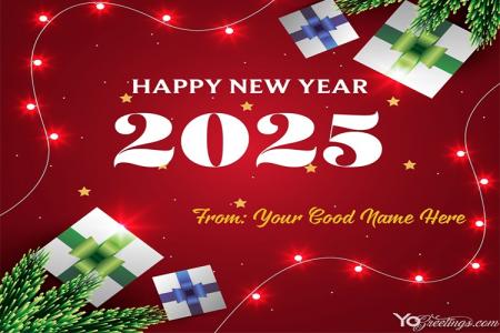 Realistic New Year 2025 Card With Your Name Edit