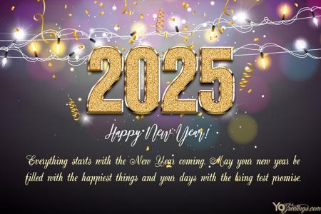 Sparkling New Year 2025 Cards Making Online Free