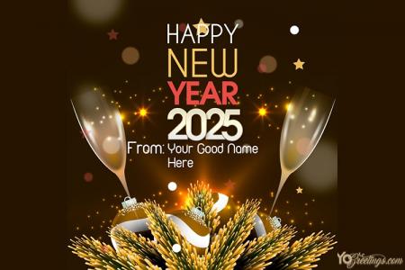 Write Name On Happy New Year Greeting Cards