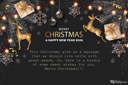 Customize Luxury Merry Christmas and Happy New Year 2026 Greeting Cards