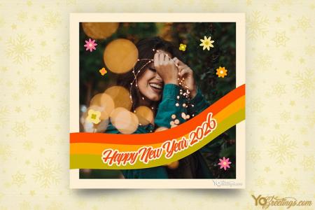 Personalize Lovely And Colorful New Year 2026 Photo Frames
