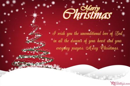 Snow Christmas Tree Card 2025 Maker Free Download